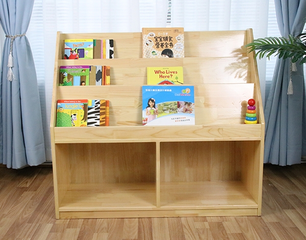 上海幼儿园家具实木安全书架柜