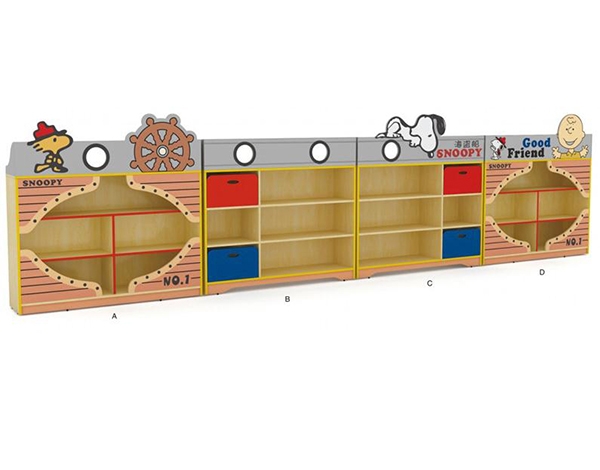 大型实木幼儿园区域组合柜