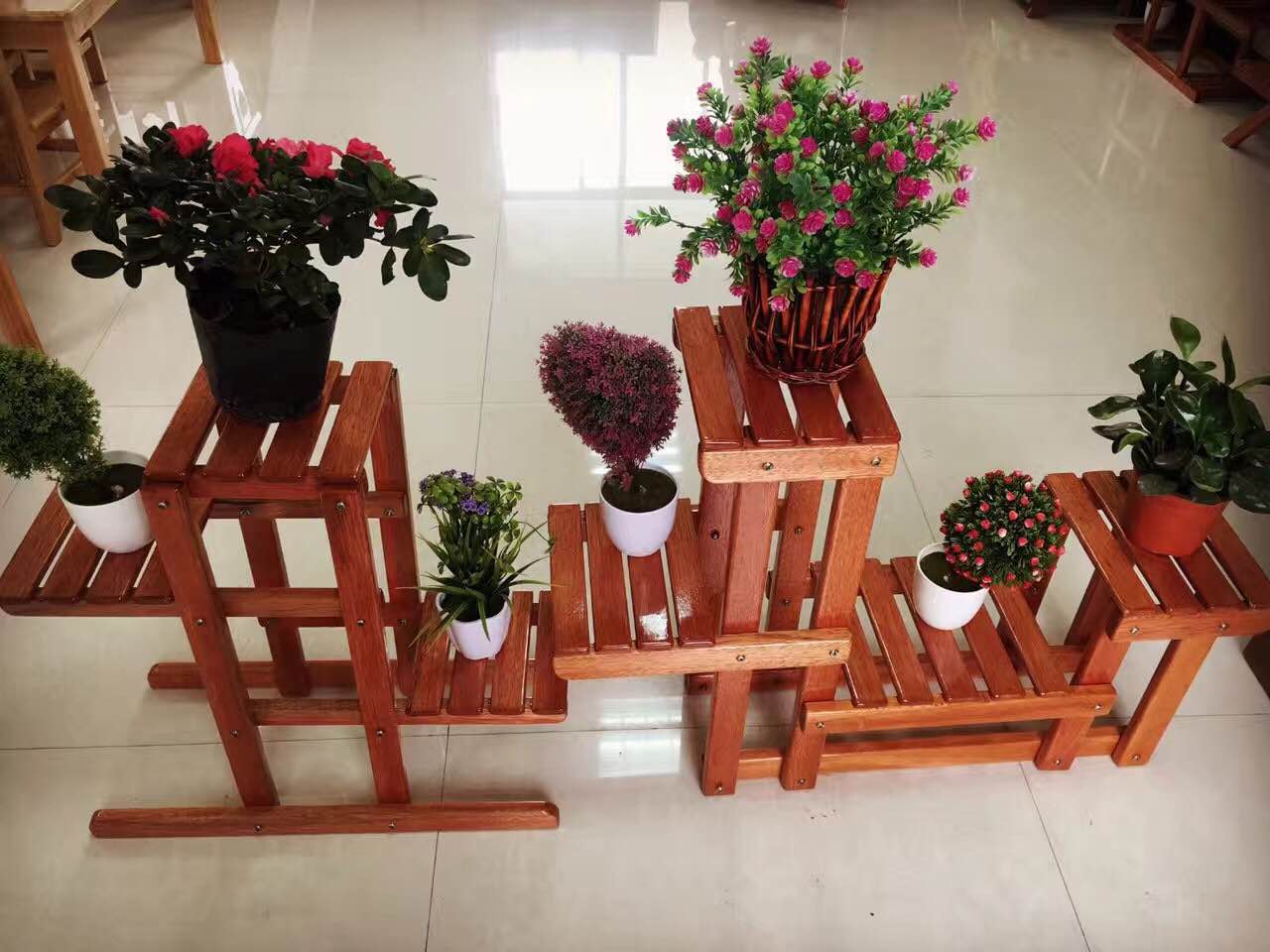 实木家具组合植物架