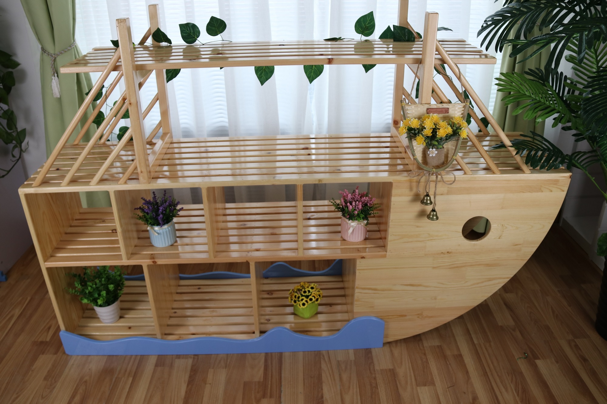 实木家具船型植物架
