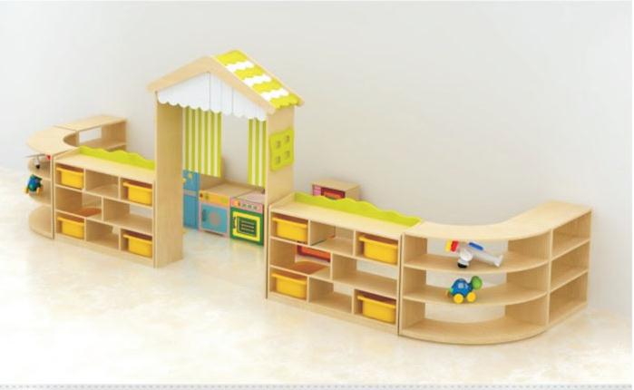木制幼儿园区域组合柜